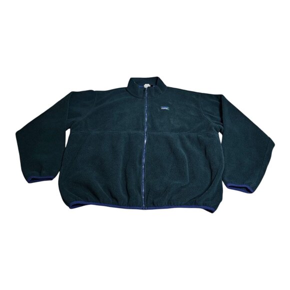 Vintage LL Bean Fleece Jacket Mens XXL Tall Forest Green Full Zip 2XLT FY31 - Picture 1 of 9